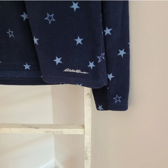 Eddie Bauer Medium star print quarter zip fleece pullover - Picture 3 of 5